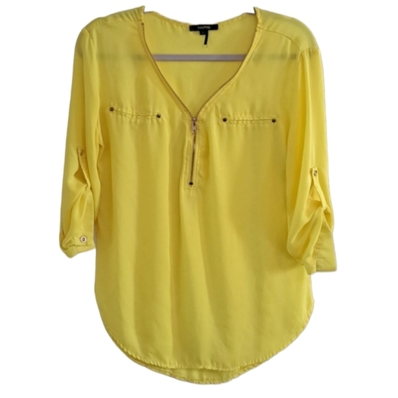 RolyPoly Sheer Top Zipper Front     Size Large Lemon Yellow - Picture 1 of 7